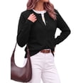 thumbnail image 4 of Fantaslook Crew Neck Knit Cardigan Sweaters for Women Button Front Sweater Tops Business Casual Fall Outfits, 4 of 10