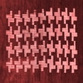 thumbnail image 1 of Ahgly Company Machine Washable Indoor Square Abstract Red Modern Area Rugs, 4' Square, 1 of 4