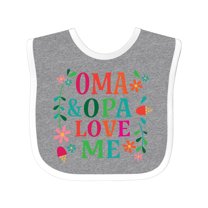 Inktastic Oma and Opa Love Me Girls Baby Bib