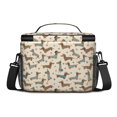 thumbnail image 3 of Dachshund and Heart Beige Pattern Insulated Lunch Box for Women Men, Medium Leakproof Cooler Bag with Adjustable Strap, 10"x6.7"x8", 3 of 6