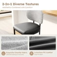 thumbnail image 6 of MF Studio Counter Height Bar Stool with Back Set of 4, 24.8" Modern PU Upholstered Bar Chair with Large Chenille Back and Metal Frame, Gray, 6 of 9