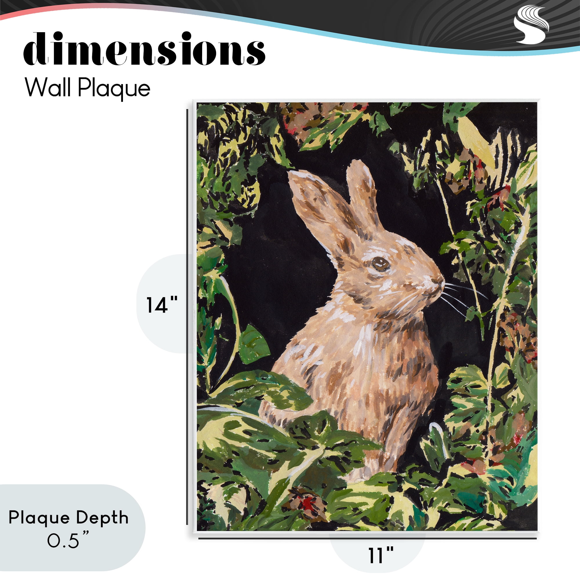 Stupell Industries Wreathed Botanicals Rabbit Wall Plaque Art, design by Melissa Wang