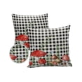 thumbnail image 2 of Outdoor Throw Pillow Cover Rustic Botanical Leaves and Mushroom Waterproof Cushion Covers 2 Pack Black and White Buffalo Plaid Linen Pillow Cases Home Decoration for Patio Garden Couch Sofa, 2 of 7