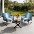 thumbnail image 4 of Outdoor Patio Cushion Covers 4 Pack Blue Ombre Patio Chair Cushion Covers with Ties and Zipper Light Blue Ombre White Stripes Waterproof Outdoor Seat Cushion Covers for Patio Furniture 24"x24", 4 of 7