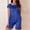 Dark Blue A3, variant on Hrsba Women's Pajama Set Solid Color Ice Silk Short Sleeve Mid Length Sleep Dress 2-Piece Sleepwear