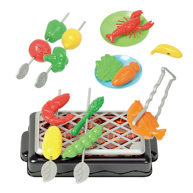 Comida de simulación en miniatura, modelo de , juguete interactivo de plástico, colección de juegos de comida, comida, cocina, juguetes de Sunnimix Fingir juguetes de barbacoa