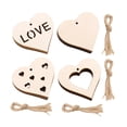 thumbnail image 4 of 40 piezas de rodajas de madera de corazón para manualidades, adornos de madera en con cuerda, adornos de corazón para cumpleaños, decoración de, 4 of 9