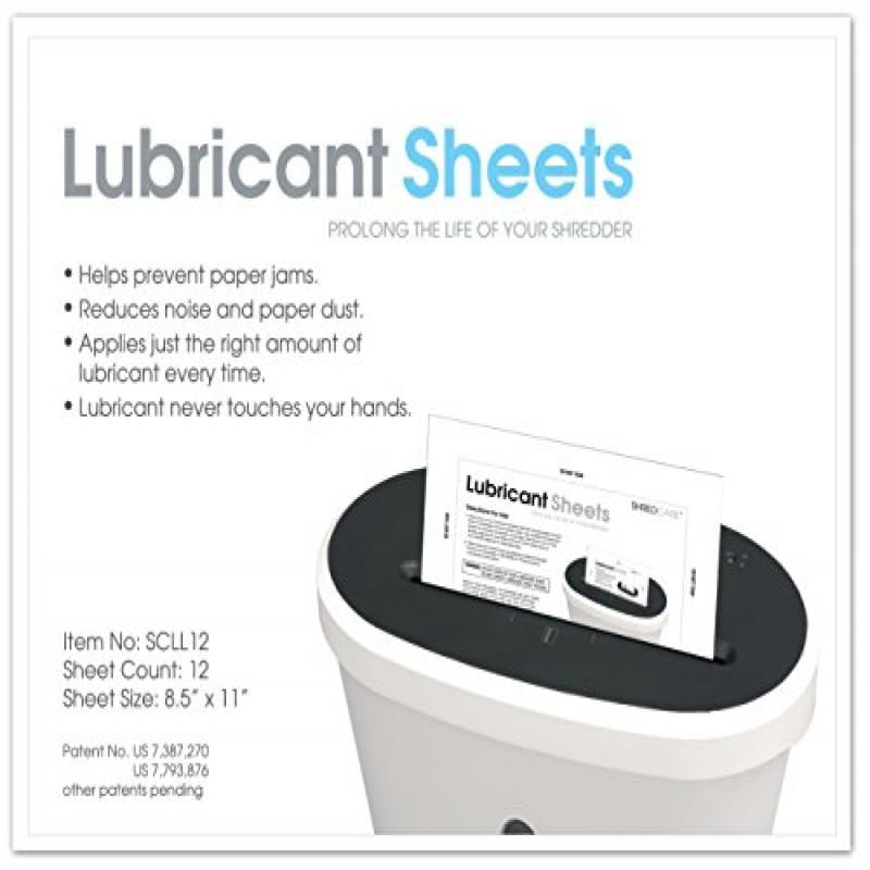 Shredcare Paper Shredder Lubrication Sheets SCLS12 Shredcare 12Pack