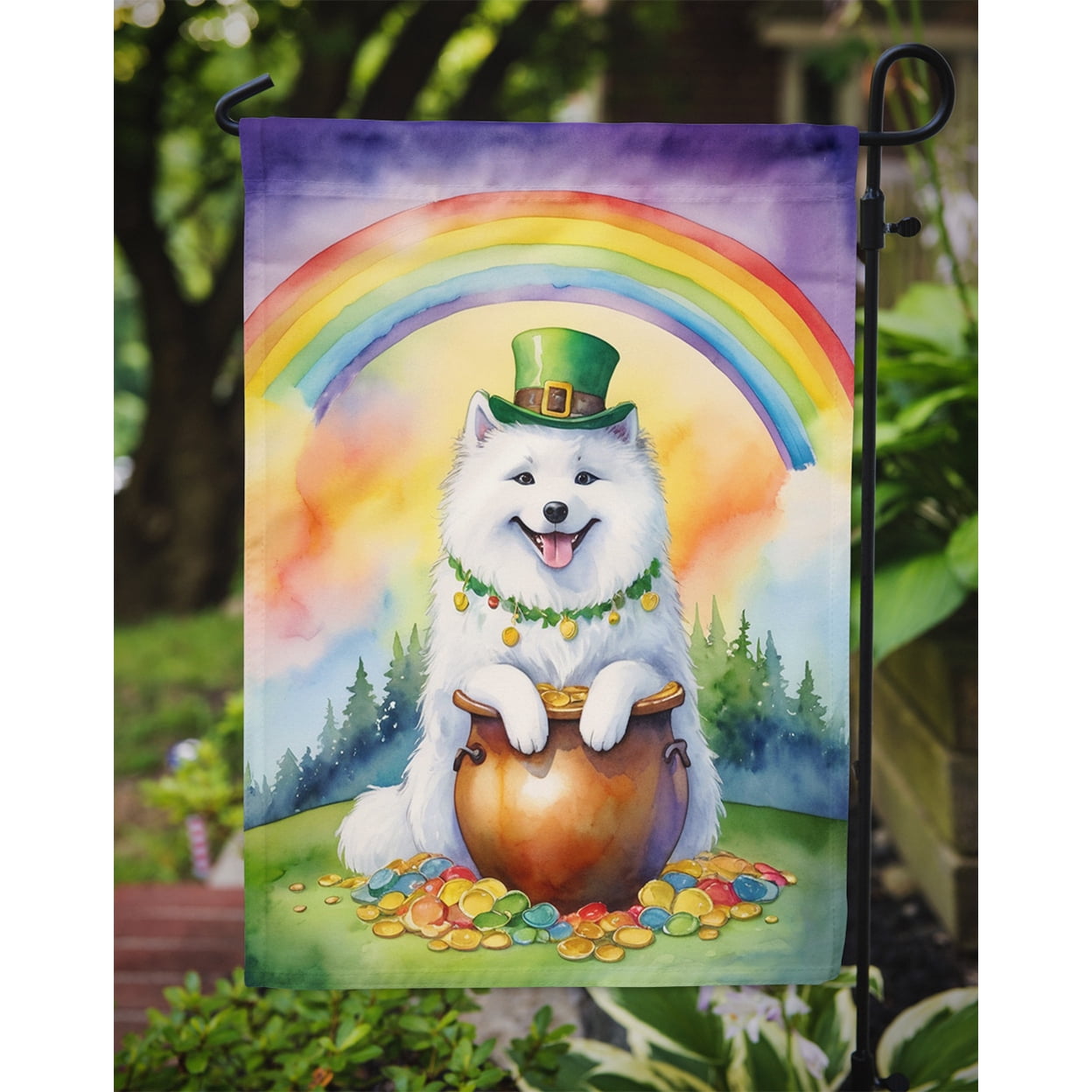 Samoyed St Patrick's Day Garden Flag 11.25 in x 15.5 in