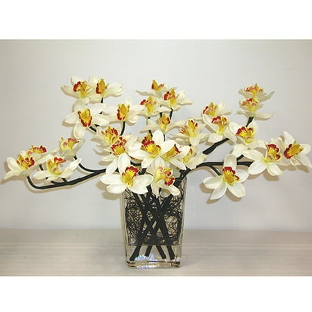 Orchids In Glass Vase Arrangement