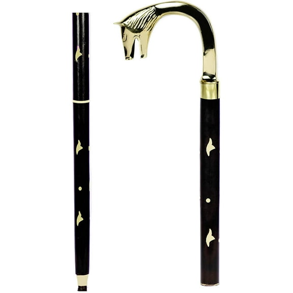 Aluminum & Brass Decorative Rosewood Walking Cane | Full Size Walking-Stick for Men & Women |