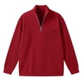 thumbnail image 5 of Mens Corduroy Quarter Zipper Sweater Pullovers Stand Collared Pullover Tops with Pocket for Work Everyday, 5 of 10