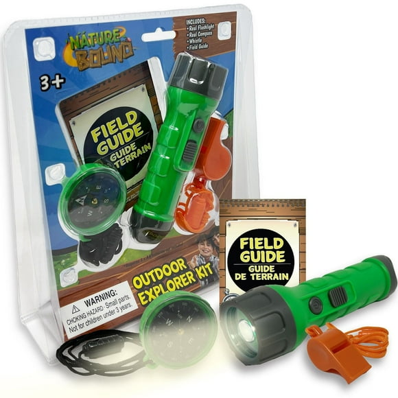 Kit d'exploration en plein air Nature Bound avec lampe de poche, boussole, sifflet et guide de terrain Kit d'aventure en plein air Nature Bound Toys