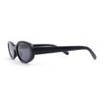 thumbnail image 4 of Womens Mod Thin Plastic Narrow Oval Retro Sunglasses All Black, 4 of 4