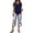 Navy, variant on Women's Printed Casual Two Piece Set Cropped Top and Half Length Bottoms Modern Outfit,Beige,XL