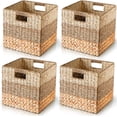 thumbnail image 1 of Wicker Storage Basket, Natural Wicker Cube Storage Bin, Cube Storage Baskets, Wicker Baskets, Rattan Woven Baskets, Cube Storage Baskets 11 x 11, Wicker Baskets for Organizing, 1 of 6