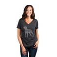 thumbnail image 2 of Thread Tank Rottweiler Dog Silhouette Women's Relaxed V-Neck T-Shirt Tee Charcoal X-Large, 2 of 4