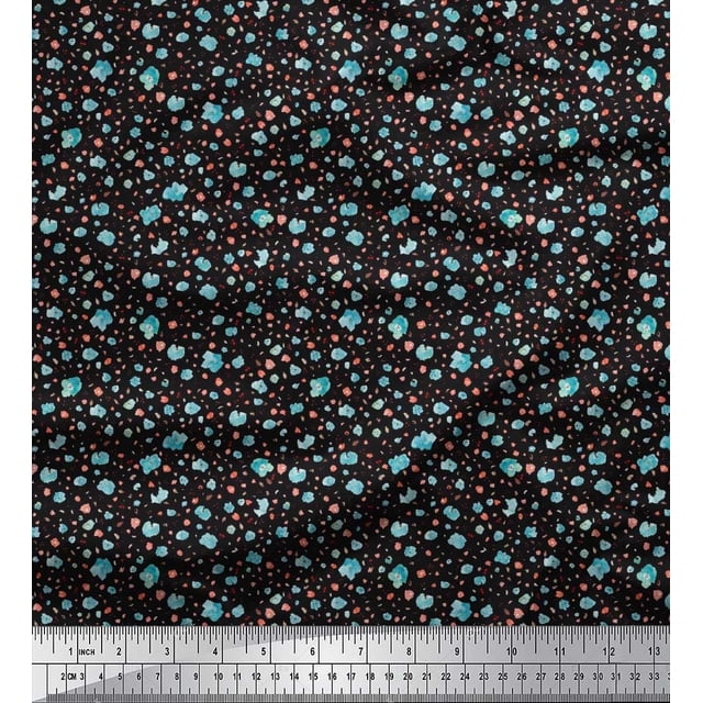 Soimoi Polyester Crepe Fabric Floral Shirting Print Sewing Fabric Yard 52 Inch Wide
