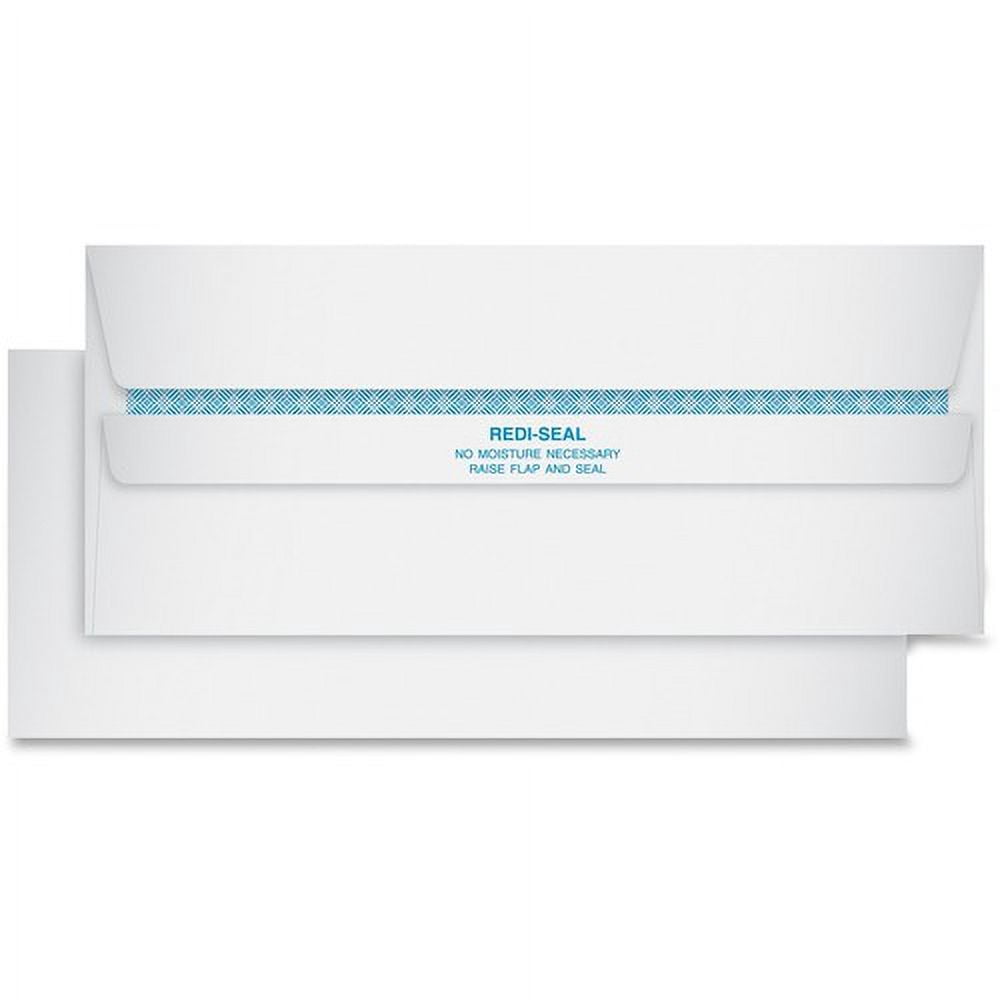 Quality Park Redi-Seal Security Tint Envelopes Security - #10 - 4 1/8" Width x 9 1/2" Length - 24 lb - Gummed - Wove - 500 / Box - White