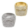 thumbnail image 6 of Two Ring For Price of One - BIG Bling Bling Hip Hop Iced Out Luxury Oversize Men's Ring - 444 (Silver+ Gold 8), 6 of 7