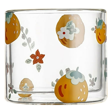 

Double Glass Water Cup Non-Toxic Transparent Drink Calix Creative Cold Drink Tumbler Borosilicate Glass Mug for Drink Juice Water