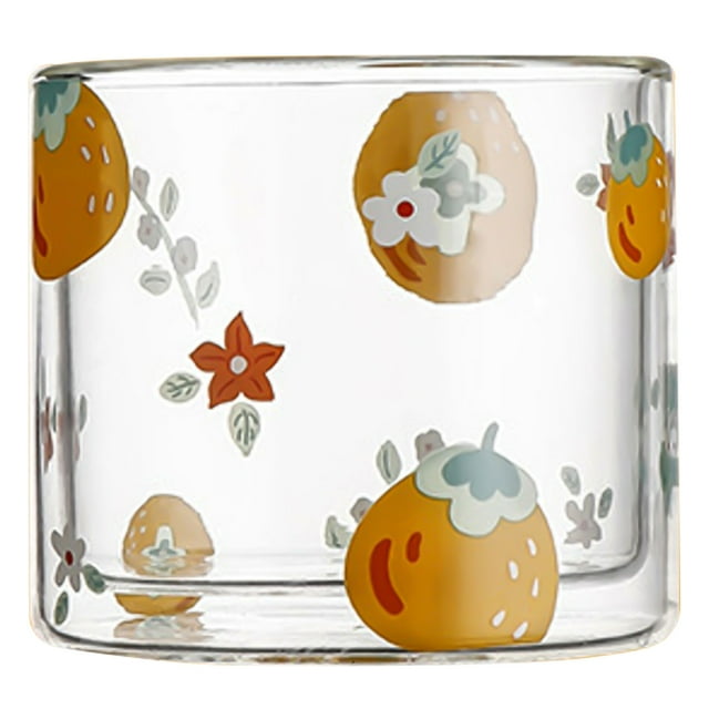 Yuarrent Taza de agua de vidrio doble Bebida transparente no tóxica Calix Vaso de bebida fría creativa Taza de vidrio de borosilicato para bebida Jugo Barra de herramientas No. 4 Yuarrent HA027593-04