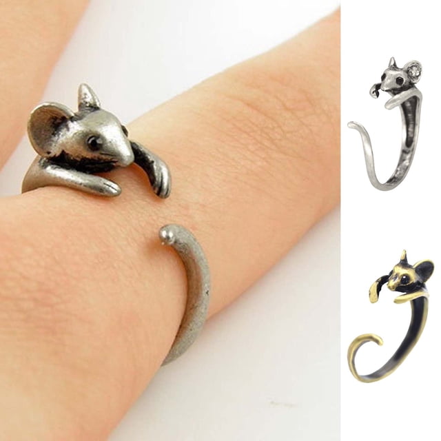 Clearance! Gspmoly Wedding Rings, Little Mouse Ring, The New Alloy Mouse Opening Ring Is Adjustable Engagement Rings