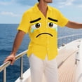 thumbnail image 3 of Ceisia Men's Funny Expression Print Short Sleeve Button Down Casual Beach Shirt Yellow XXXXXL Gifts, 3 of 5
