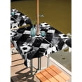 thumbnail image 2 of Outdoor Tablecloth with Umbrella Hole for Patio/Picnic/Party/Camping, Black White Football Waterproof Table Cloth Square Cover Washable, Modern Abstract Art Balls Sport Game (60"x 60"), 2 of 9