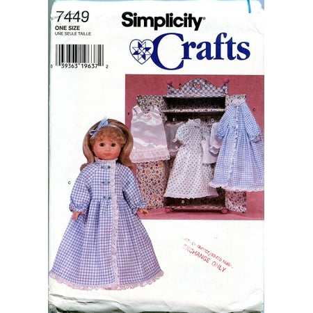 Patterns For Doll Clothes Simplicity Sewing Pattern 7449 Wardrobe and Clothing for 18