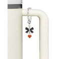 thumbnail image 3 of Delight Jewelry Silvertone Mini Two Sided Orange Heart - Silvertone Bow Charm Accessory for Tumblers and Thermal Cups, 3 of 4