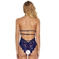 thumbnail image 4 of Aayomet Women Snap Crotch Lingerie Lace Bodysuit Deep V Teddy Cut Out One Piece Lace Lingerie for Women Naughty,Blue M, 4 of 4