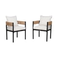 thumbnail image 7 of GRANDPATIO Steel Outdoor Dining Side Chairs, Wicker Back - Set of 2, Khaki Wicker & Beige Cushion, 7 of 7