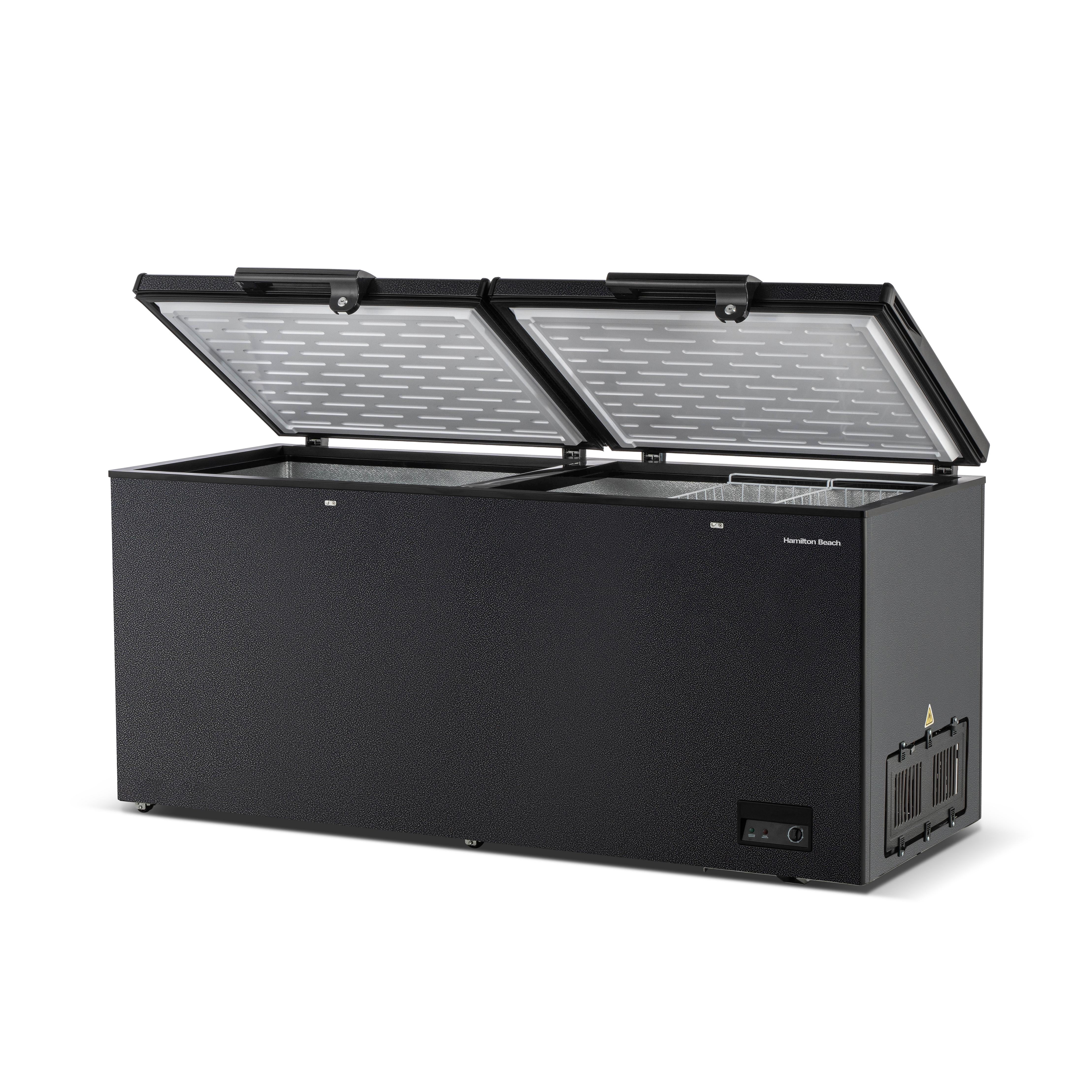 Hamilton Beach 21 Cu. ft. Chest Freezer in Black Granite Finish, Two-Door Garage Ready Deep Freezer, HBFRF2113