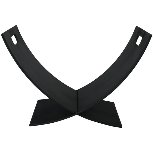 Sunnydaze Small Powder-Coated Steel Outdoor Firewood Log Rack - 30" - Black