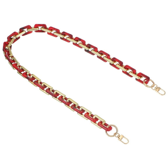 Uxcell Purse Chain Strap, 31.5 Inch Acrylic Handbag Chain Straps, Clutches Strap Extender Replacement with Metal Buckles for Crossbody Shoulder Bag Decoration, Red