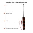 thumbnail image 2 of 2.5M Telescopic Stainless Steel Flagpole with Sponge Grip - Heavy-Duty Extendable Pole for Tour Guides, Teachers, Parades, Stadium Events, Parties, Graduations & Store Promotions - Includes Sling, 2 of 7