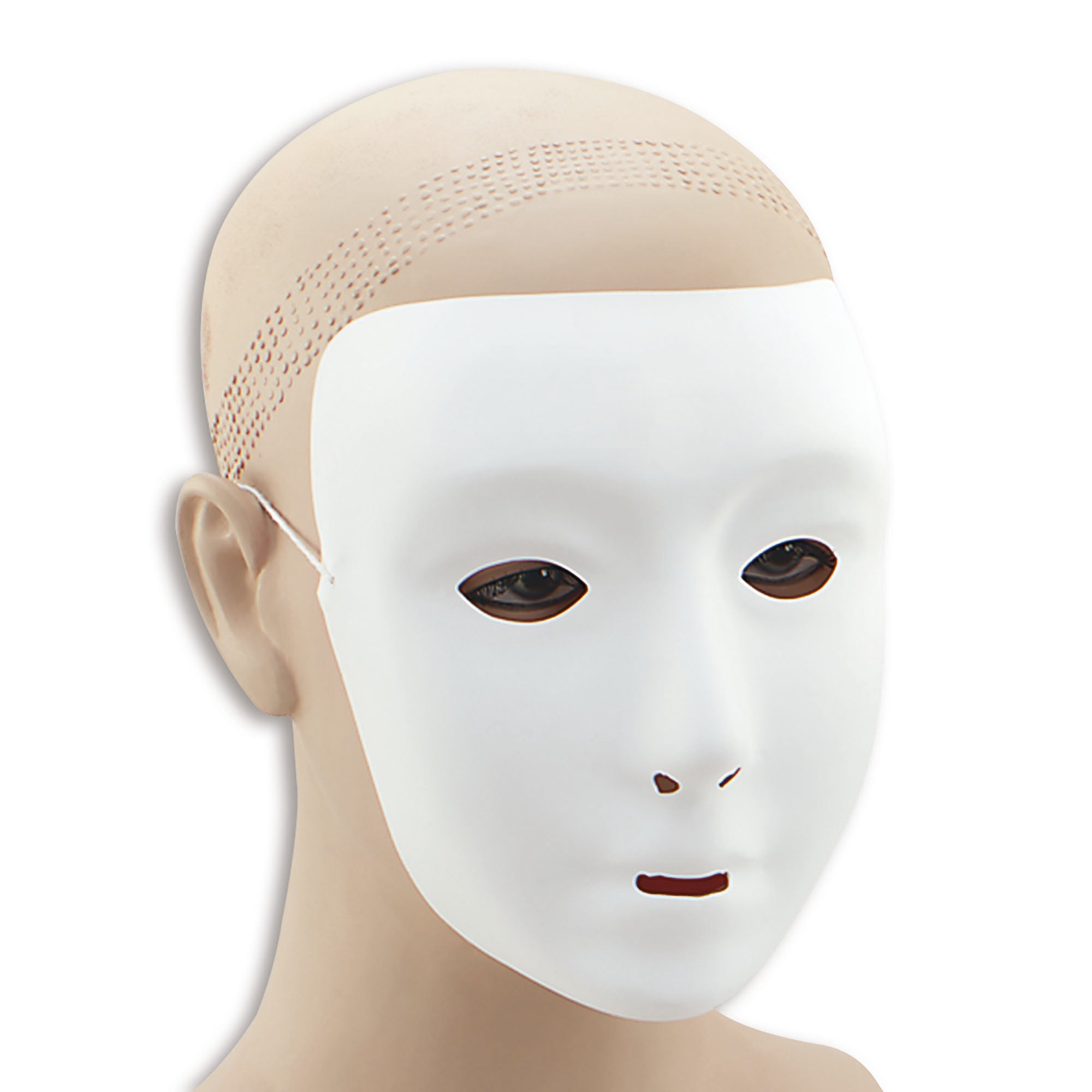 Plain White Face Mask Plastic Masks Cardboard Unisex Dozen