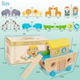 thumbnail image 3 of Toddlers Wooden Noah's Ark Toy Animal Playset, Shape Sorter Early Learning Montessori Toys, Baptism Gifts for 3 Boys Girls Kids, 3 of 7