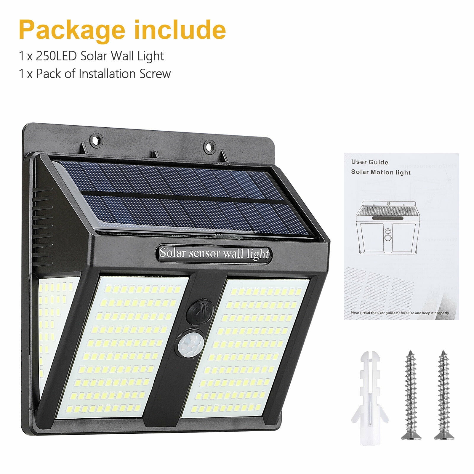 Details about / 4PC 208LED Waterproof Solar Power PIR Motion Sensor Outdoor Garden Wall Light