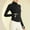 Black, variant on Zedker Women's Athletic Jackets Cropped Long Sleeve Workout Tops Yoga Zip Up Jackets Gym Tops Golf Shirts