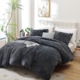 thumbnail image 2 of Sprinday 3-Piece Shaggy Plush Duvet Cover Set，Queen Size Dark Gray Fuzzy Fluffy Bedding Set with 2 Pillow Shams，Zipper Closure, 2 of 9