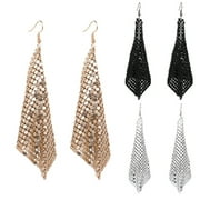Rkjia Women Fashion Square Sequins Tassel Dangle Drop Earrings Statement Jewelry Gift