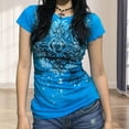 thumbnail image 5 of adaychics Grunge Shirts for Women Gothic Women Casual Vintage Crewneck Short Sleeve T Shirts Trendy Clothes Daily Wear, 5 of 8