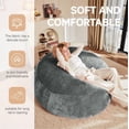 thumbnail image 5 of CQSXDA 4FT Bean Bag Chair with Memory Foam Filling in Flannel Cover, for Living Room and Bedroom, DARK GREY, 5 of 6