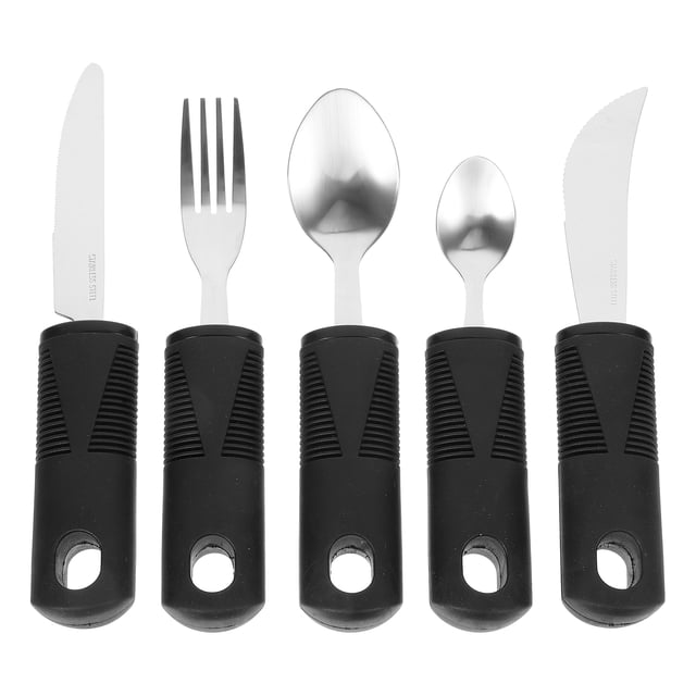 MasteelfCA 1 Set Adaptive Utensils Tremble Proof Tableware Elderly Tableware Non-Slip Tableware