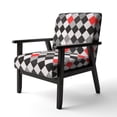 thumbnail image 2 of Designart "Black and White Patchwork" Upholstered Patterned Accent Chair and Arm Chair, 2 of 5