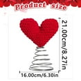 thumbnail image 3 of 1Pc Valentine Day Red Heart Tree Topper,Handmade Knitted Crochet Heart Tree Topper - Love Themed Valentine's Day Decoration,Mini Holiday Tree Decoration Ornament with Spiral Base,Red,6.3x8.3", 3 of 8