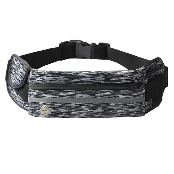 Riñonera deportiva para exteriores con botella de agua, multifuncional, para correr, para teléfono móvil, color gris