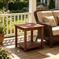 thumbnail image 3 of Ktaxon 17in Wood Square Side Table, Patio End Table, Carbonized Color, 3 of 12